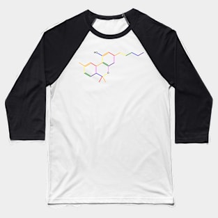 THC Molecule Rainbow Chemistry Baseball T-Shirt